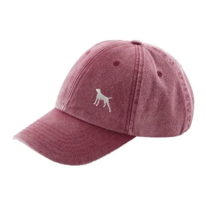 The House Of Dog: German Pointer Owner Gift. Distressed Vintage Washed 100% Heavyweight Brushed Cotton Embroidered Low Profile Baseball Cap - Image 10