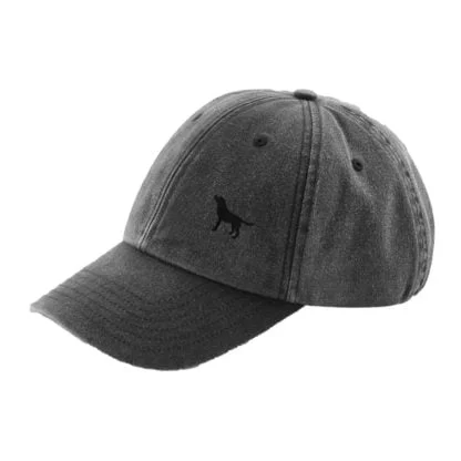 The House Of Dog: Black Labrador Owner Gift. Distressed Vintage Washed 100% Heavyweight Brushed Cotton Embroidered Low Profile Baseball Cap - Image 10