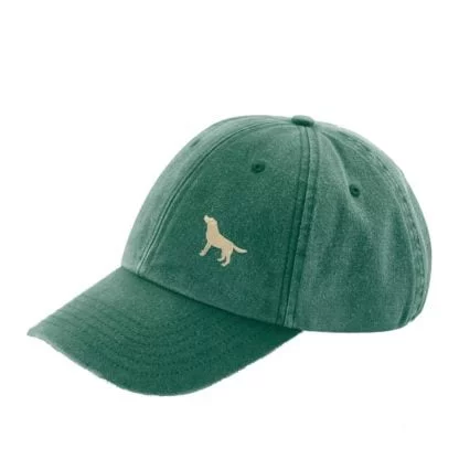 Golden Yellow Labrador Owner Gift. Distressed Vintage Washed 100% Heavyweight Brushed Cotton Embroidered 6 Panel Low Profile Baseball Cap - Image 5