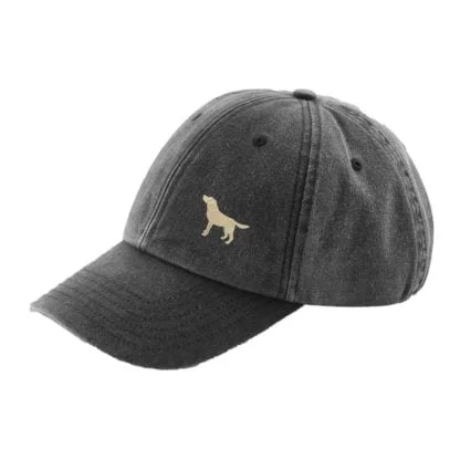 Golden Yellow Labrador Owner Gift. Distressed Vintage Washed 100% Heavyweight Brushed Cotton Embroidered 6 Panel Low Profile Baseball Cap - Image 10