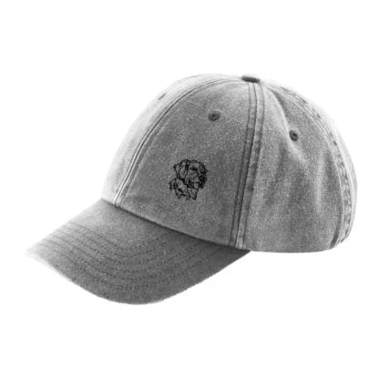 The House Of Dog: Golden Retriever Owner Gift. Distressed Vintage Washed Heavyweight Brushed Cotton Embroidered Low Profile Baseball Cap - Image 8