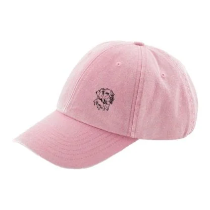The House Of Dog: Golden Retriever Owner Gift. Distressed Vintage Washed Heavyweight Brushed Cotton Embroidered Low Profile Baseball Cap - Image 10