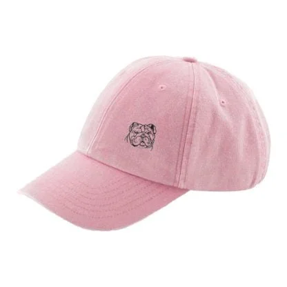 The House Of Dog: English Bulldog Owner Gift. Distressed Vintage Washed 100% Heavyweight Brushed Cotton Embroidered Low Profile Baseball Cap - Image 7