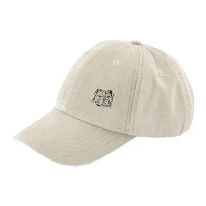 The House Of Dog: English Bulldog Owner Gift. Distressed Vintage Washed 100% Heavyweight Brushed Cotton Embroidered Low Profile Baseball Cap - Image 9