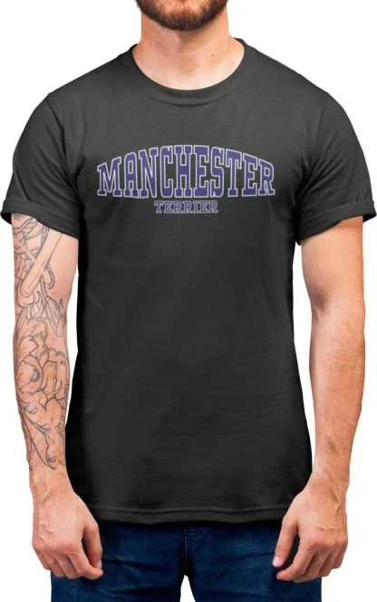 Manchester Terrier Owner Clothing Gift Printed Heavyweight Organic Cotton T-shirt Gift From The House Of Dog. - Image 2