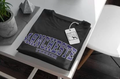 Manchester Terrier Owner Clothing Gift Printed Heavyweight Organic Cotton T-shirt Gift From The House Of Dog. - Image 3