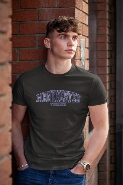 Manchester Terrier Owner Clothing Gift Printed Heavyweight Organic Cotton T-shirt Gift From The House Of Dog. - Image 4