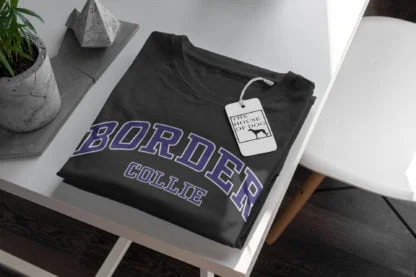 Border Collie Owner Clothing Gift Printed Heavyweight Organic Cotton T-shirt Gift From The House Of Dog. - Image 4