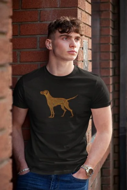 Hungarian Vizsla Owner Clothing Gift Printed Heavyweight Organic Cotton T-shirt Gift From The House Of Dog. - Image 3
