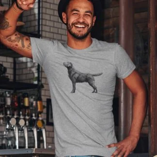 Black Labrador Retriever Owner Clothing Gift Printed Heavyweight Organic Cotton T-shirt Gift From The House Of Dog.