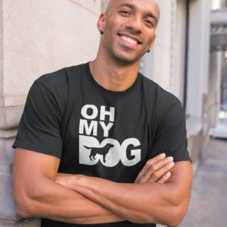 Labrador owner clothing gift printed heavyweight organic cotton Oh My Dog t-shirt gift.