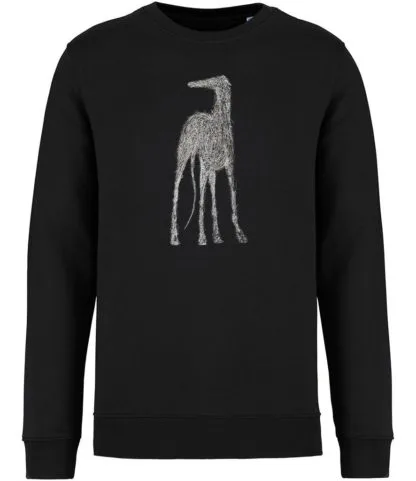 The House Of Dog: Greyhound, Lurcher, Whippet Embroidered Heavyweight Organic Cotton Unisex Sweatshirt - Image 5