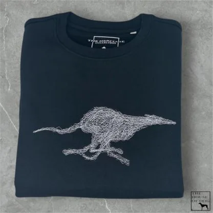 The House Of Dog: Running Greyhound, Lurcher, Whippet Embroidered Heavyweight Organic Cotton Unisex Sweatshirt - Image 8