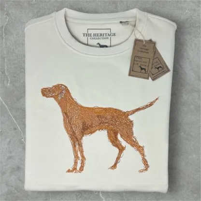 The House Of Dog: Hungarian Vizsla Embroidered Heavyweight Organic Cotton Unisex Sweatshirt - Image 3