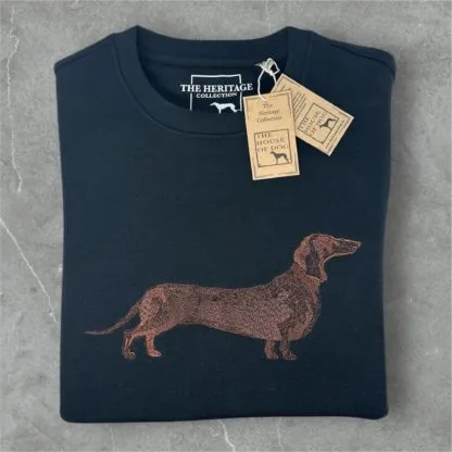 The House Of Dog: Dachshund Doxie Embroidered Heavyweight Organic Cotton Unisex Sweatshirt - Image 2