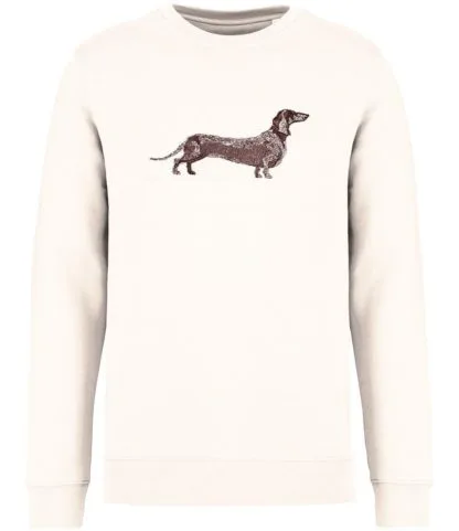 The House Of Dog: Dachshund Doxie Embroidered Heavyweight Organic Cotton Unisex Sweatshirt - Image 5