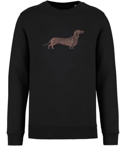 The House Of Dog: Dachshund Doxie Embroidered Heavyweight Organic Cotton Unisex Sweatshirt - Image 6