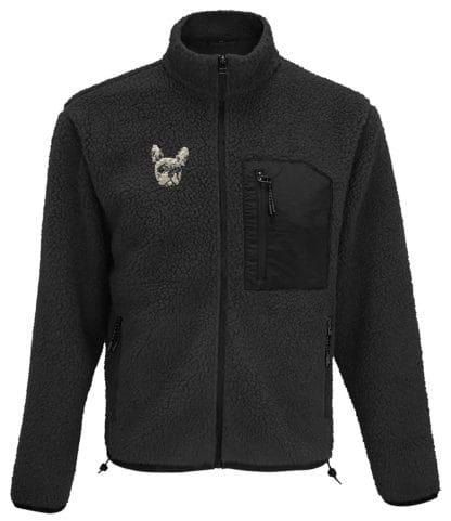 French Bulldog Owner Gift Clothing Gifts Embroidered Unisex Sherpa Fleece Jacket. - Image 4