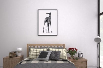 Greyhound Lurcher Sighthound Owner Gift Printed High Quality Dog Art Print. Standing Hound. - Image 4