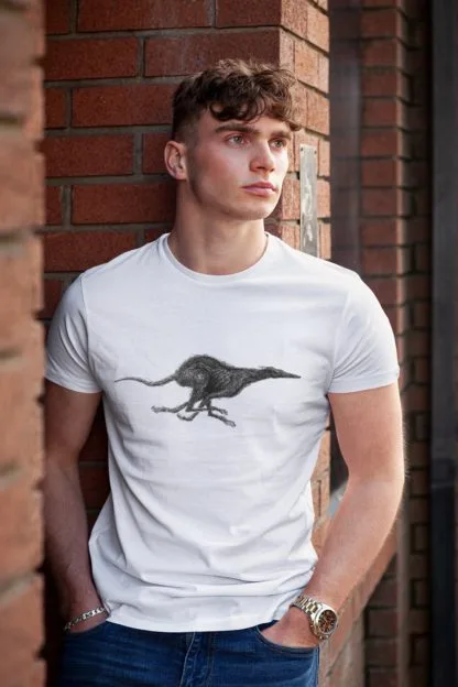 Running Greyhound Lurcher Whippet Sighthound Owner Clothing Gift Printed Heavyweight Organic Cotton T-shirt Gift From The House Of Dog. - Image 2