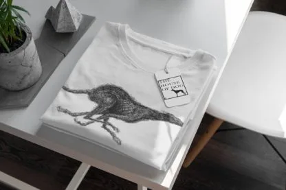 Running Greyhound Lurcher Whippet Sighthound Owner Clothing Gift Printed Heavyweight Organic Cotton T-shirt Gift From The House Of Dog. - Image 5