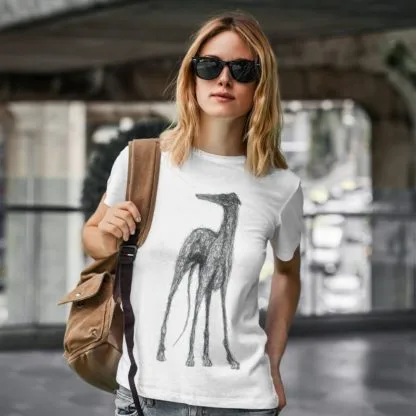 Greyhound Lurcher Whippet Sighthound Owner Clothing Gift Printed Heavyweight Organic Cotton T-shirt Gift From The House Of Dog. - Image 3