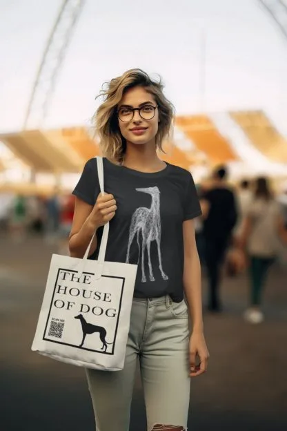 Greyhound Lurcher Whippet Sighthound Owner Clothing Gift Printed Heavyweight Organic Cotton T-shirt Gift From The House Of Dog. - Image 10