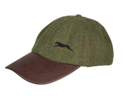 Greyhound Lurcher Owner Clothing Gifts.Embroidered Tweed Baseball Cap with Leather Peak from The House Of Dog.