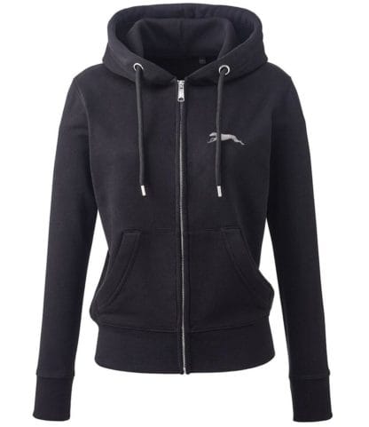 Greyhound lurcher gifts embroidered ladies organic full zip hoodie from The House Of Dog. - Image 2