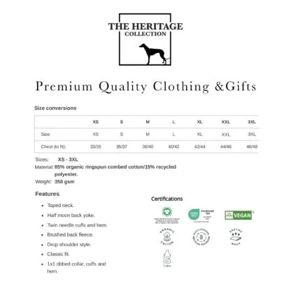 The House Of Dog: Greyhound, Lurcher, Whippet Embroidered Heavyweight Organic Cotton Unisex Sweatshirt - Image 7
