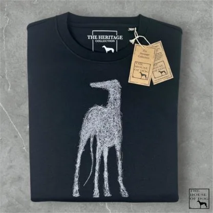 The House Of Dog: Greyhound, Lurcher, Whippet Embroidered Heavyweight Organic Cotton Unisex Sweatshirt - Image 8
