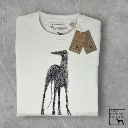 The House Of Dog: Greyhound, Lurcher, Whippet Embroidered Heavyweight Organic Cotton Unisex Sweatshirt - Image 9