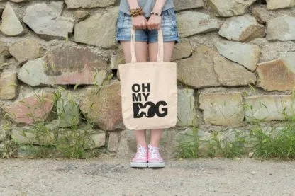 Oh My Dog! Beagle Owner Gift: Premium Cotton Tote Bag. Heavyweight 100% Cotton - Image 2