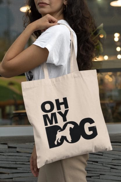 The House Of Dog Airedale Terrier Owner Gift: Premium Cotton Tote Bag. Heavyweight 100% Cotton