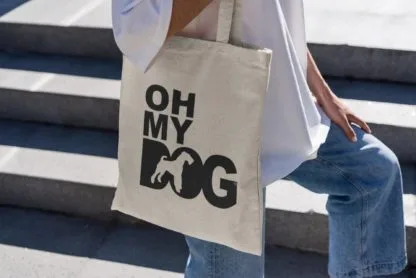 Oh My Dog!  Airedale Terrier Owner Gift: Premium Cotton Tote Bag. Heavyweight 100% Cotton - Image 3
