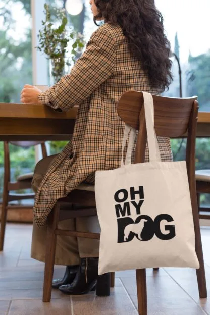 Oh My Dog! Borzoi Owner Gift: Premium Cotton Tote Bag. Heavyweight 100% Cotton - Image 2