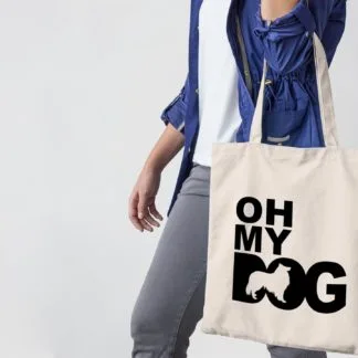 Oh My Dog! Rough Collie Owner Gift: Premium Cotton Tote Bag. Heavyweight 100% Cotton
