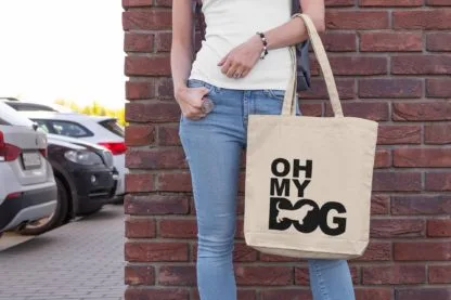Oh My Dog! Basset Hound Owner Gift: Premium Cotton Tote Bag. Heavyweight 100% Cotton - Image 2