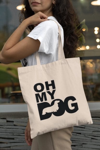 The House Of Dog Doxie Longhaired Dachshund Owner Gift: Premium Cotton Tote Bag. Heavyweight 100% Cotton