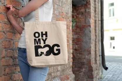 Oh My Dog! English Bulldog Owner Gift: Premium Cotton Tote Bag. Heavyweight 100% Cotton