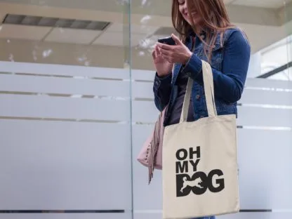 Oh My Dog! Husky Owner Gift: Premium Cotton Tote Bag. Heavyweight 100% Cotton - Image 2