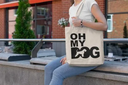 Oh My Dog! Schnauzer Owner Gift: Premium Cotton Tote Bag. Heavyweight 100% Cotton - Image 2