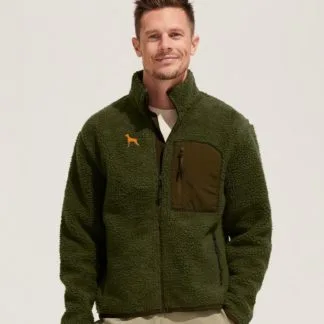 Hungarian Vizsla owner gift clothing gifts embroidered unisex heavyweight sherpa fleece jacket.