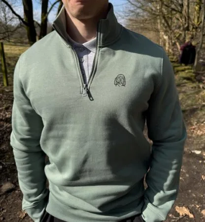 Cockapoo Clothing Gifts Embroidered Unisex Eco-Friendly 1/4 Zip High Neck Heavyweight Sweatshirt From The House Of Dog. - Image 2