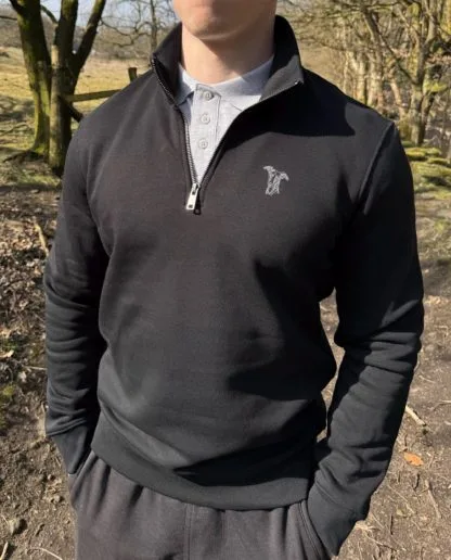 Whippet Italian Greyhound Clothing Gifts Embroidered Unisex Eco-Friendly 1/4 Zip High Neck Heavyweight Sweatshirt From The House Of Dog. - Image 4