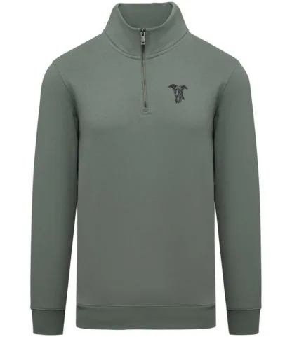 Whippet Italian Greyhound Clothing Gifts Embroidered Unisex Eco-Friendly 1/4 Zip High Neck Heavyweight Sweatshirt From The House Of Dog. - Image 7