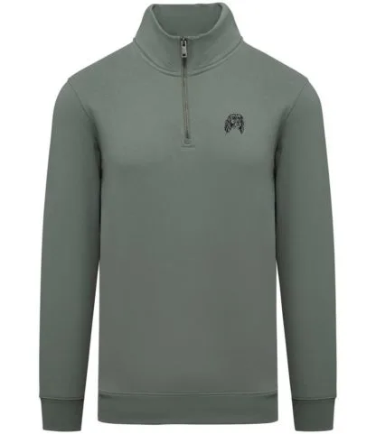 English Springer Spaniel Clothing Gifts Embroidered Unisex Eco-Friendly 1/4 Zip High Neck Heavyweight Sweatshirt From The House Of Dog. - Image 6