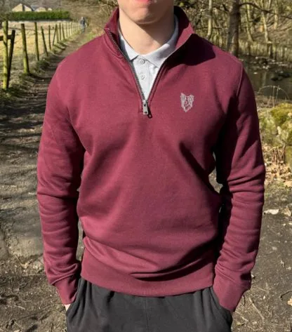 Border Collie Sheepdog Clothing Gifts Embroidered Unisex Eco-Friendly 1/4 Zip High Neck Heavyweight Sweatshirt From The House Of Dog. - Image 4