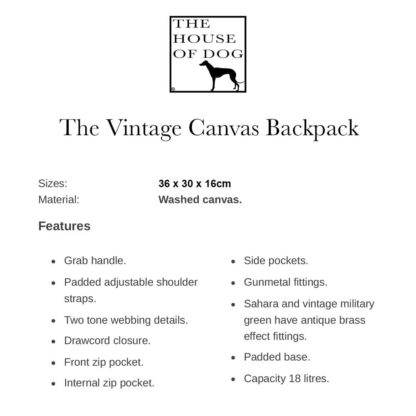 Airedale Terrier Embroidered Vintage Retro Style Canvas Back Pack. A Unique Product From The House Of Dog. - Image 9