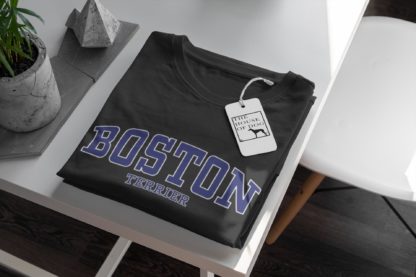 Boston Terrier Clothing Gift Printed Heavyweight Organic Cotton T-Shirt, From The House Of Dog. - Image 7